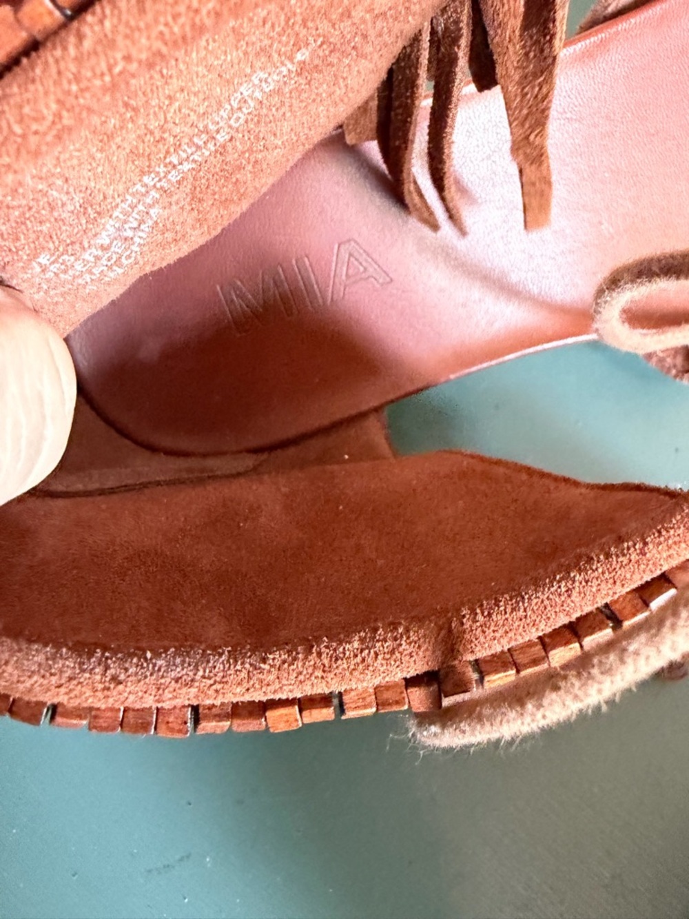 MIA Cinnamon Suede Fringe Sandals Festival Bohemian - Picture 8 of 8